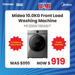 Midea 10.0KG Steam Wash Front Load Titanium Washing Machine With Wi-Fi - Grey Color