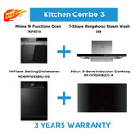 Midea Quality Life Kitchen Package | 14-Function Oven, Induction Cooktop, Dishwasher & Rangehood | Midea Kitchen Appliances NZ