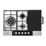 Midea 75cm 5 Burner Gas Hob Stainless Steel with Grill Plate 75SP021 - Midea NZ